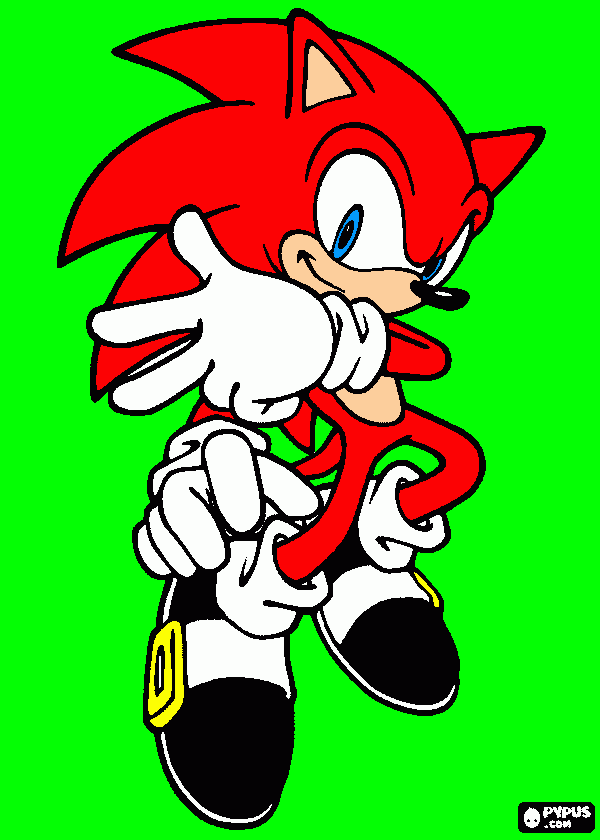 red sonic coloring page