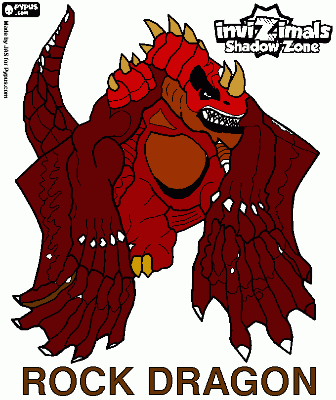 Rock dragon coloring page