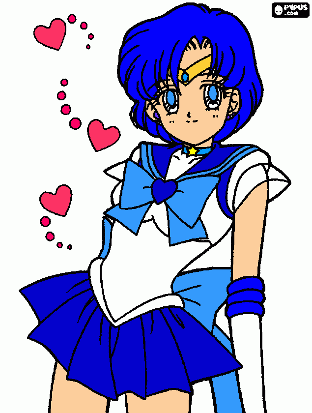 sailor mercury coloring page