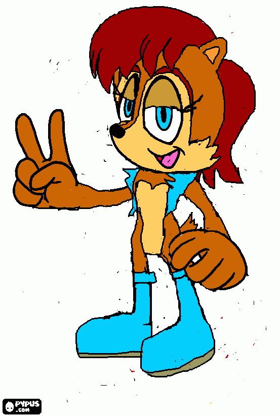 sally acorn coloring page