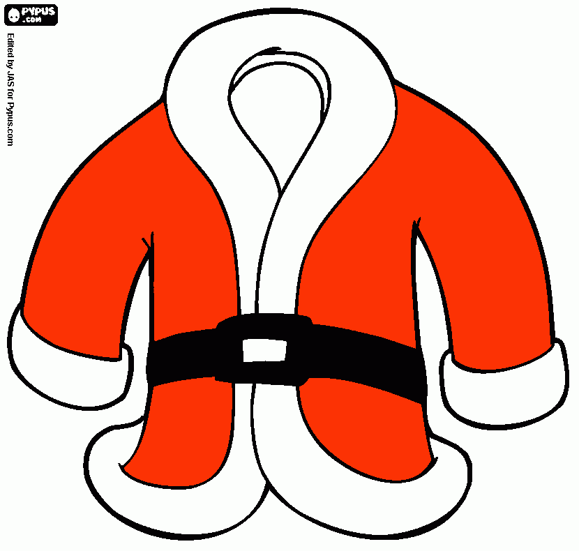 santas coat coloring page
