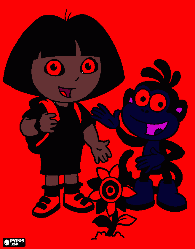 scary dora coloring page