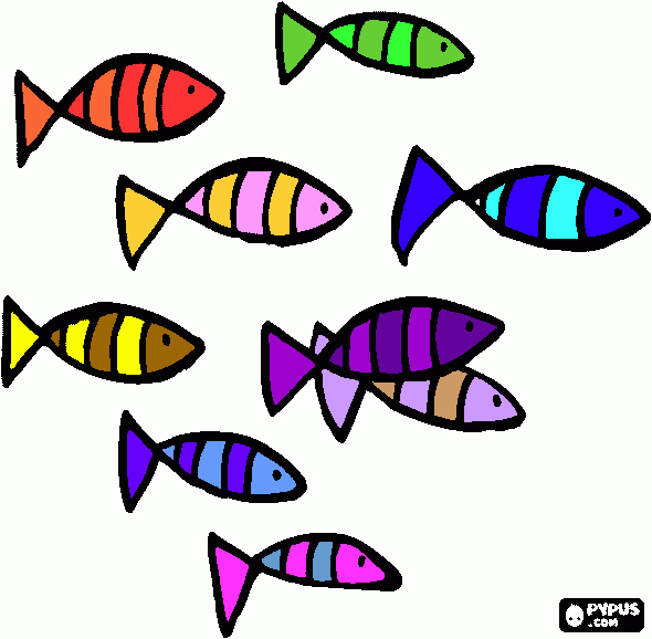 School of Fish coloring page