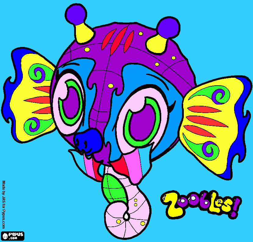 seahorse coloring page