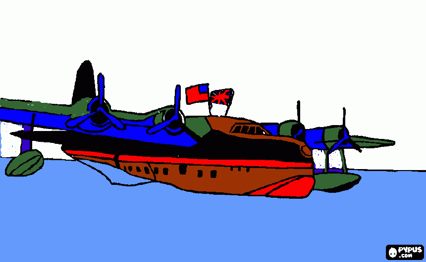 Seaplane coloring page
