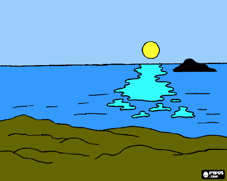 seascape coloring page