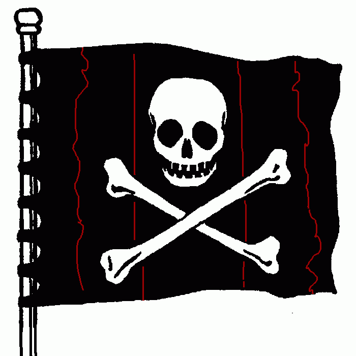 skull amd crossbones coloring page
