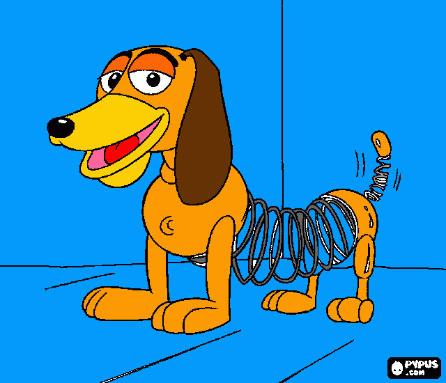 slinckey the spring toy dog coloring page
