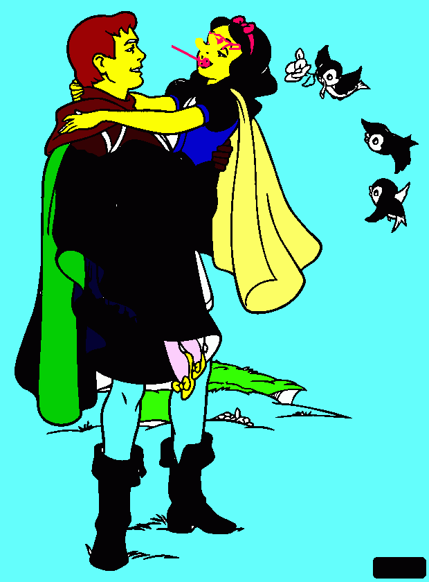 Snow white getting married coloring page