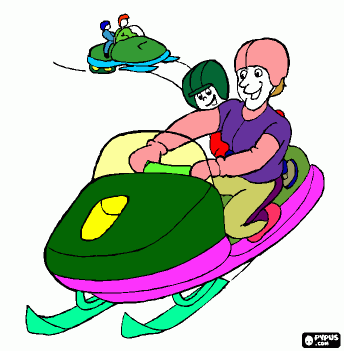 snowmobile coloring page