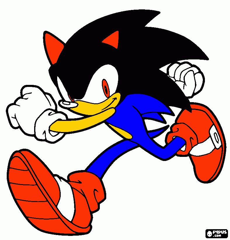 soncic shadow coloring page