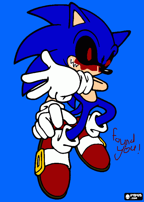 sonic e.x.e is bad coloring page