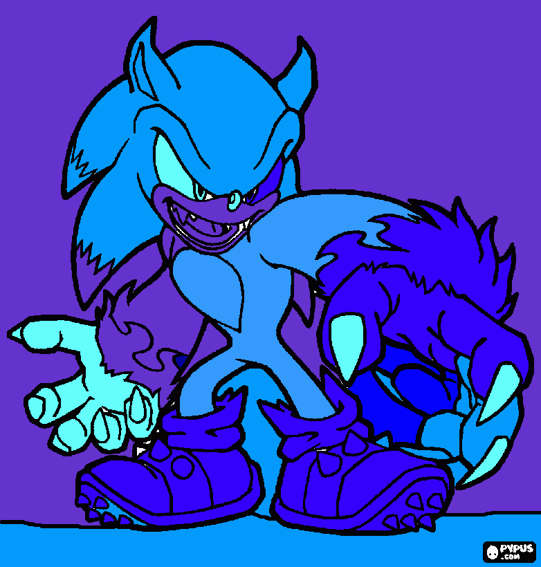 sonic werehog coloring page