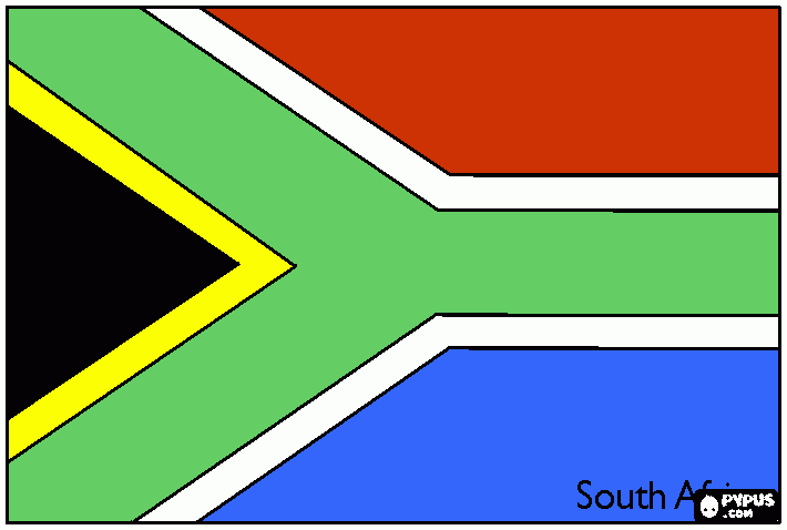 South African Flag coloring page