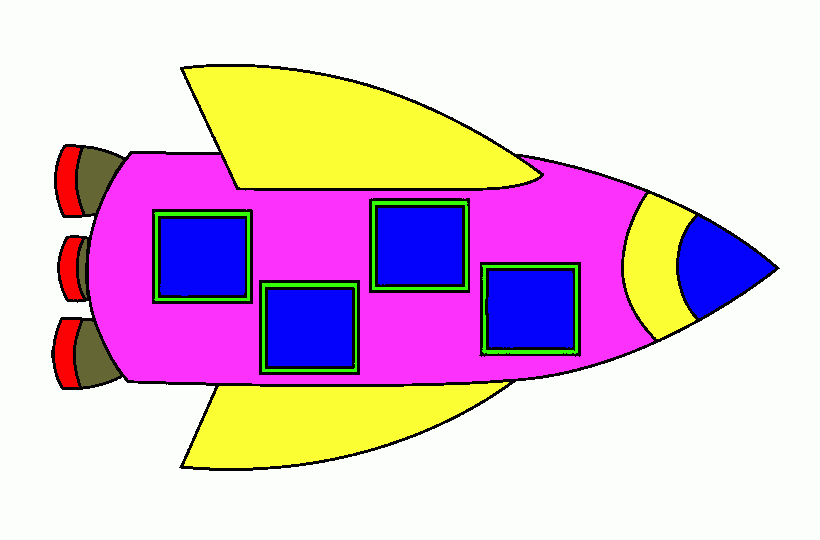 spaceship coloring page
