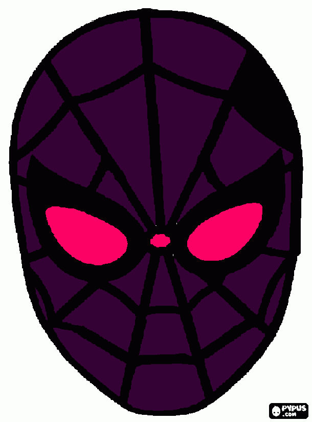 spiderman mask picture coloring page
