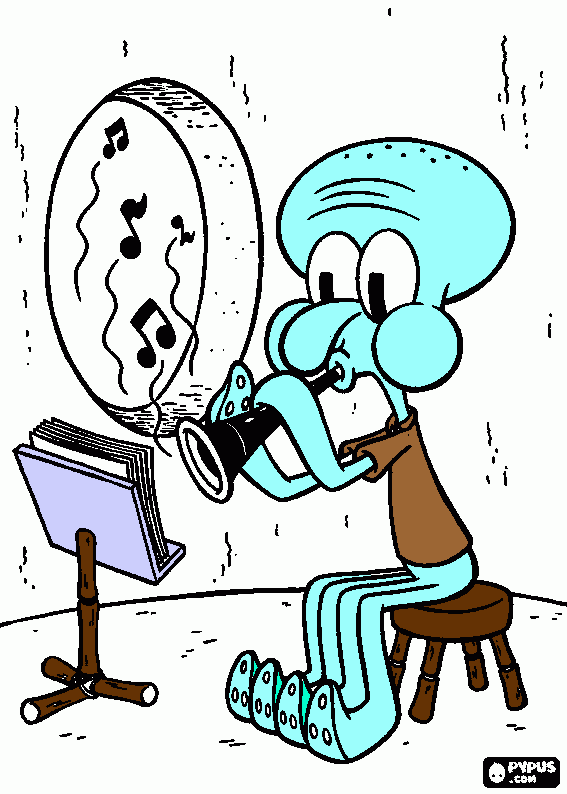 squiddy coloring page