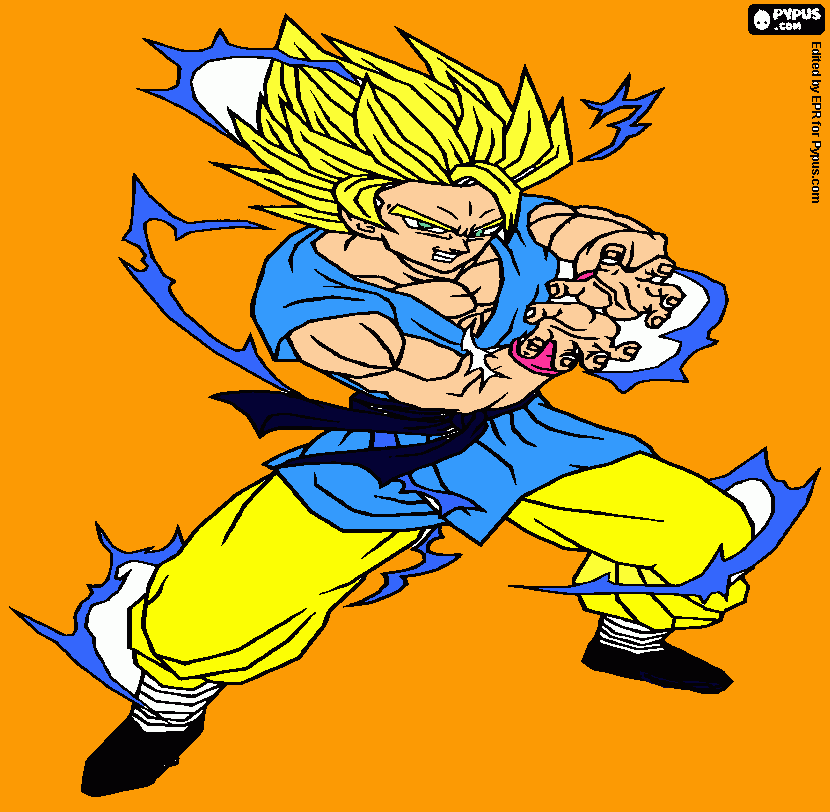 ssj goku coloring page