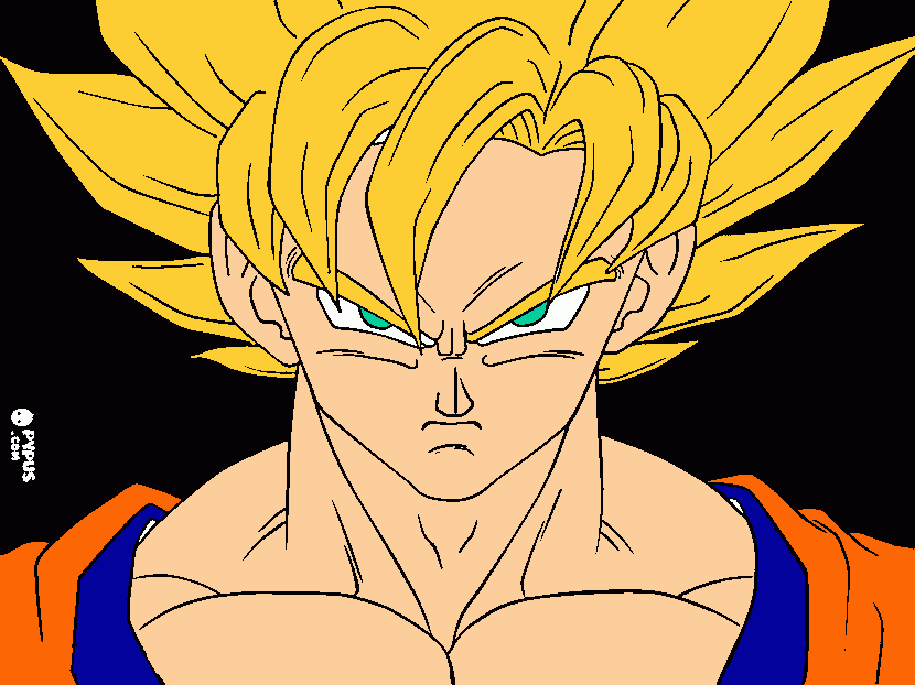 ssj2 goku coloring page