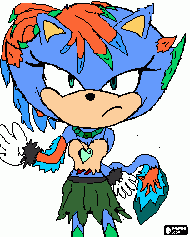 steph when fused with tikal and chaos coloring page