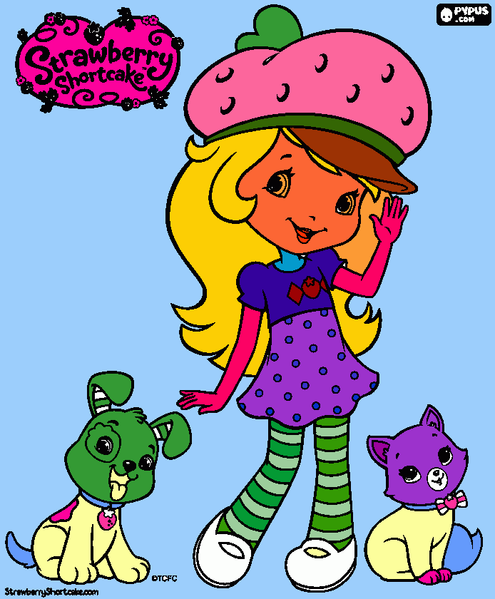 strawberry cake coloring page