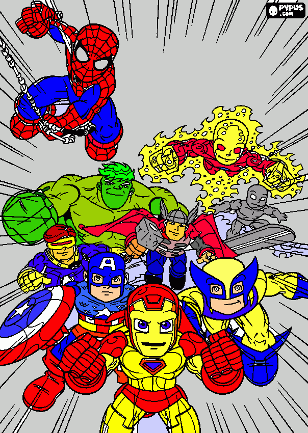 super hero squad coloring page