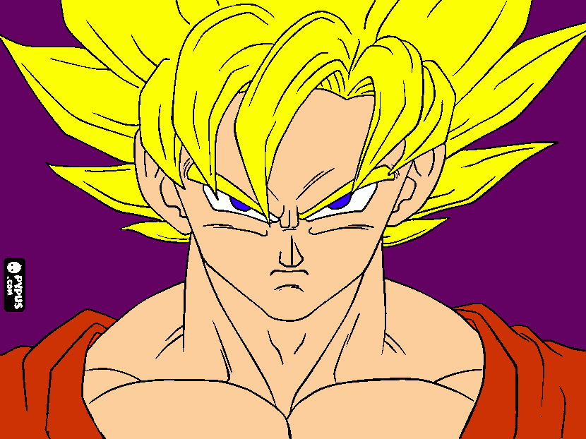 super saiyin Goku coloring page