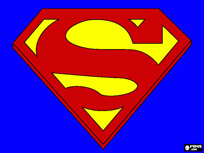 superman logo coloring page