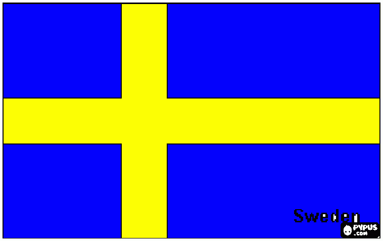sweden flag coloring page