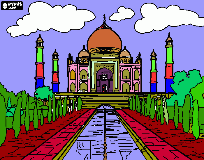 Taj mahal coloring page