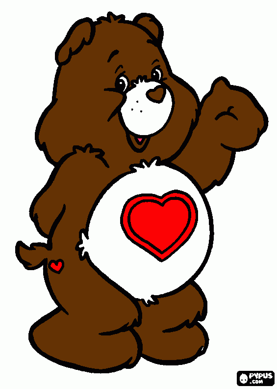 tender heartbear coloring page