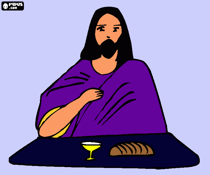 The Blessing of the bread and wine coloring page