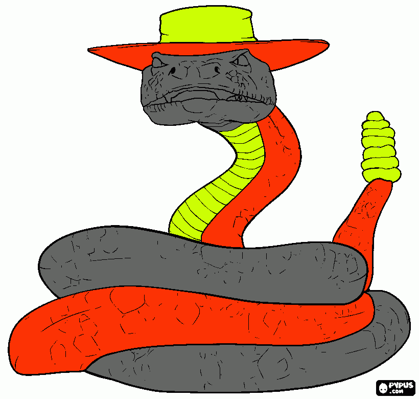 The rattlesnake Jake is the most wanted bandit coloring page