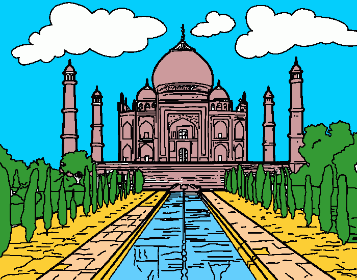 the taj mahal coloring page