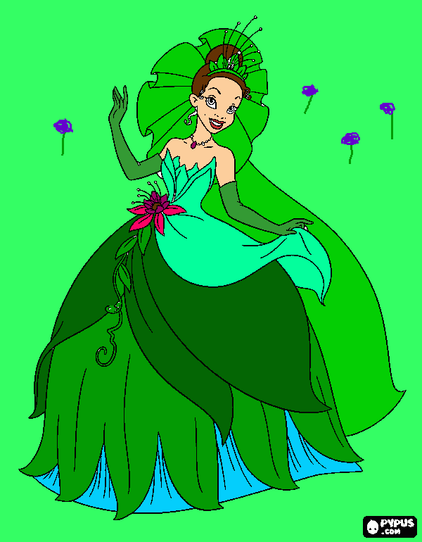 tiana wedding frog coloring page