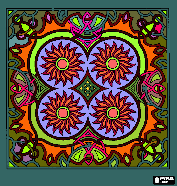 tropical flesh mandala coloring page