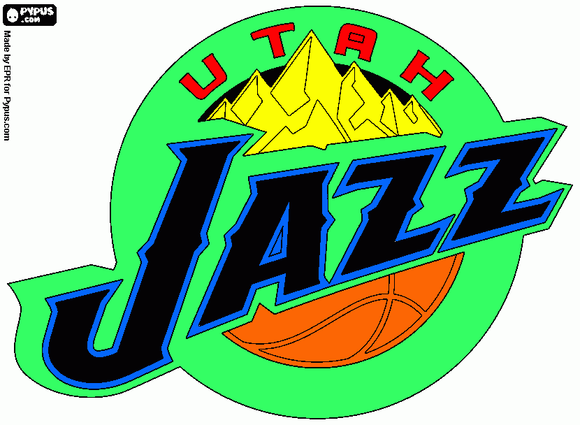 utah jazz coloring page