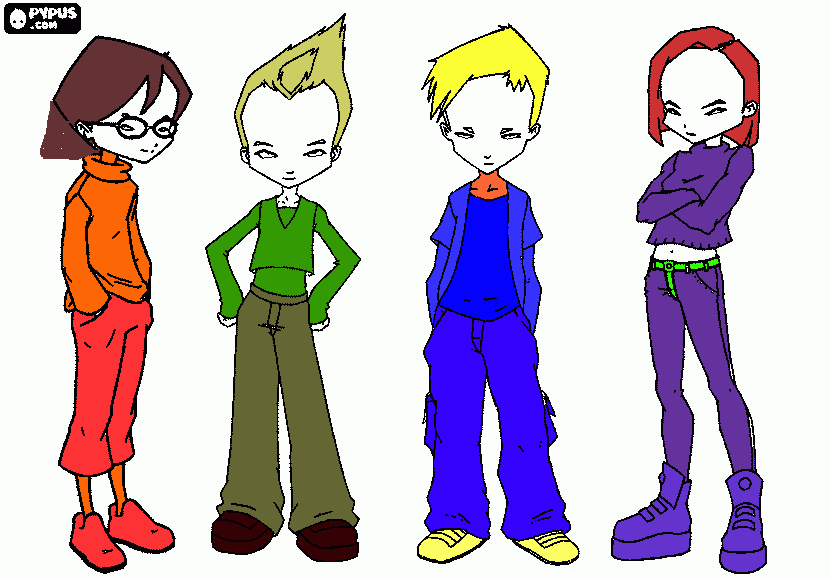 Velma.Daphne,Fredward,Shaggy coloring page