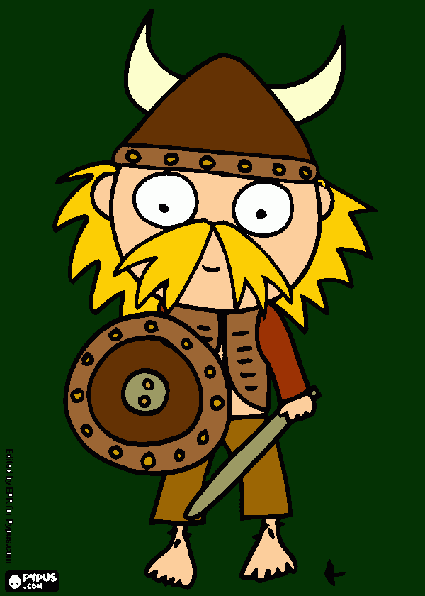 viking dude coloring page