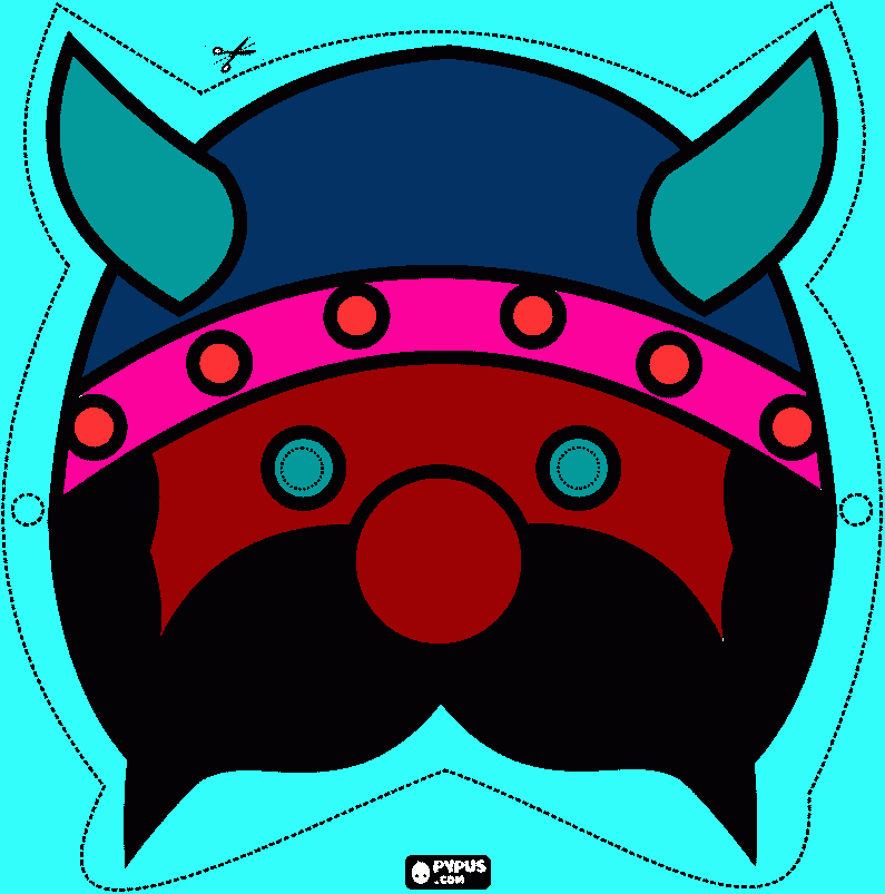 Viking Face coloring page