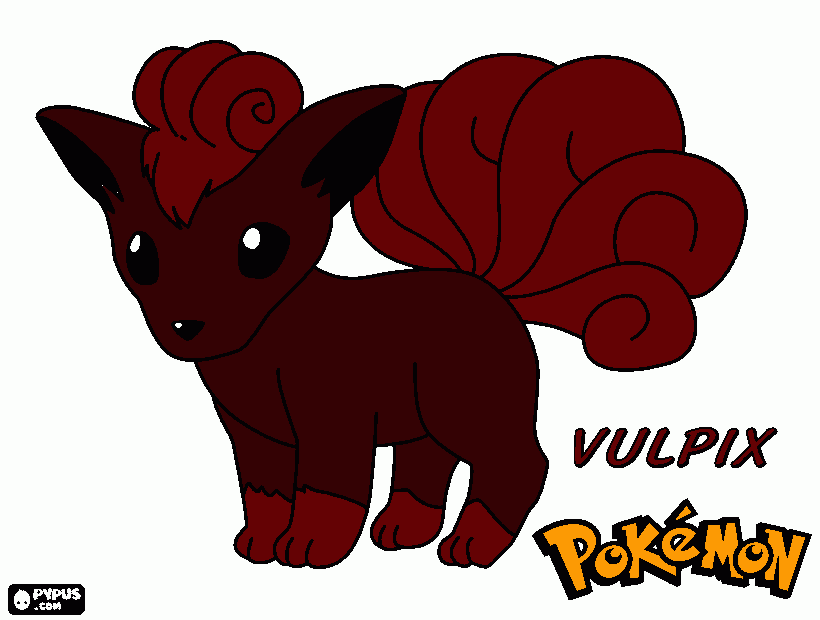 vulpix is a deautiful fox pokemon coloring page