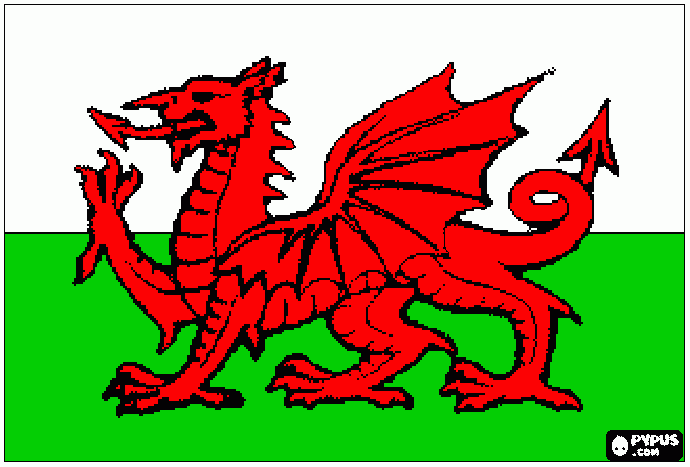 wales flag coloring page
