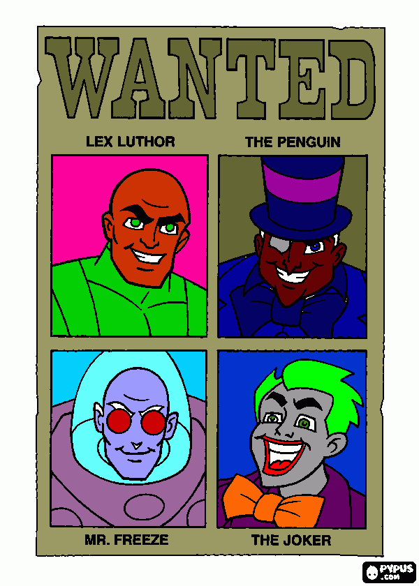 Wanted poster coloring page