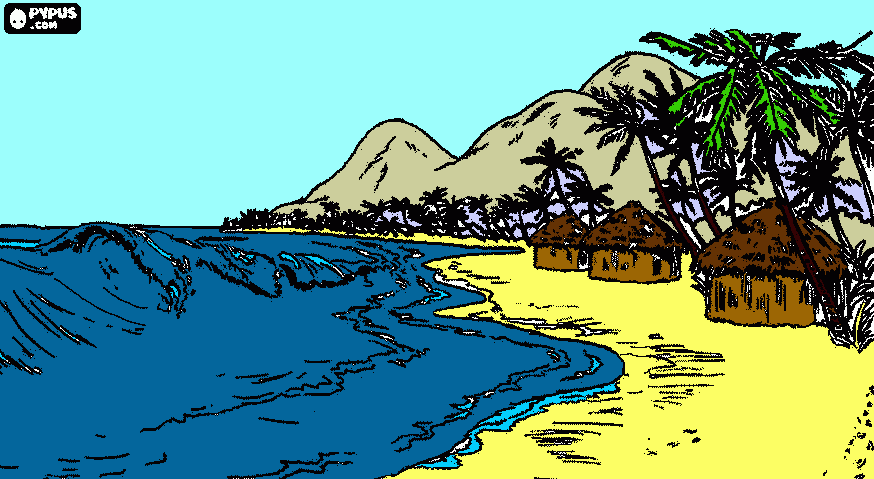 waves coloring page