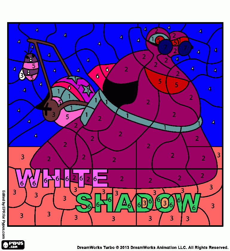 White shadow coloring page