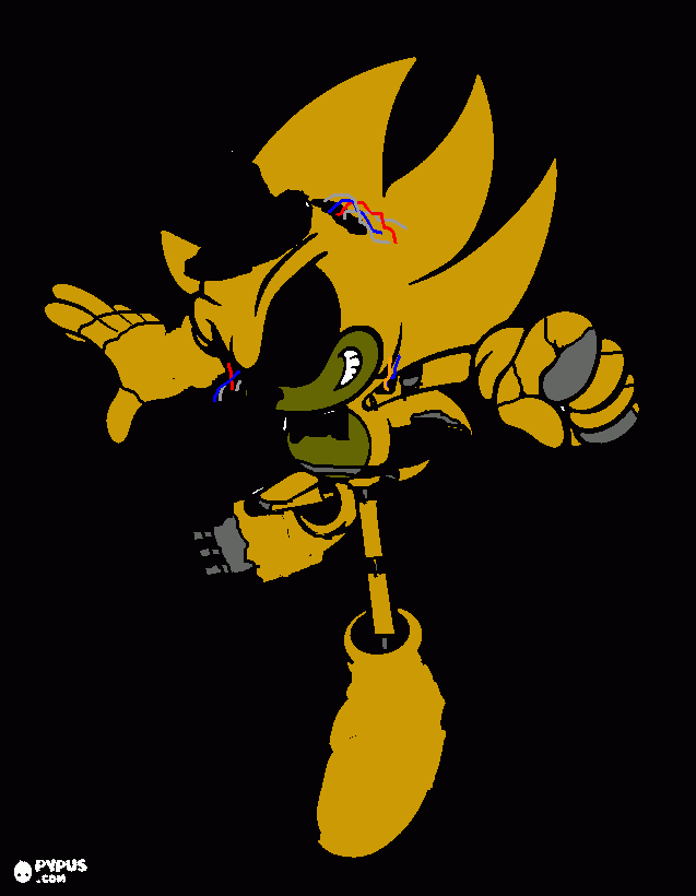 Whitered Golden Sonic coloring page