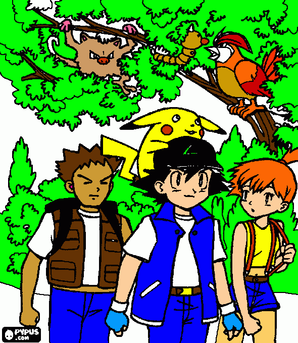 wild pokemon  behind you coloring page