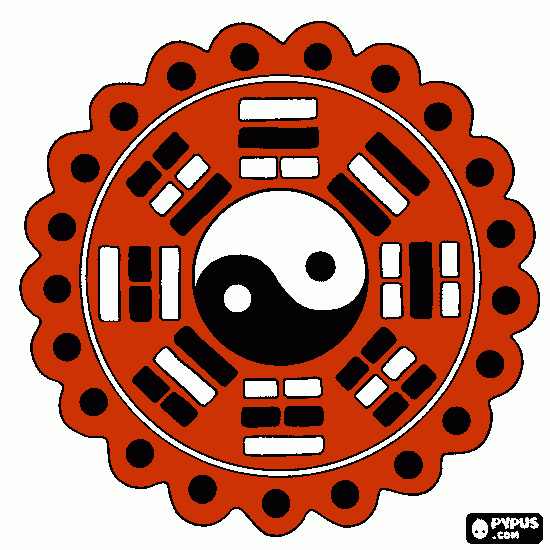 ying yang coloring page