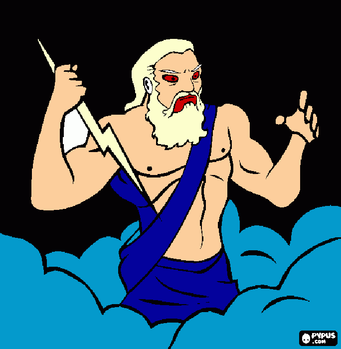 zues in god of war coloring page